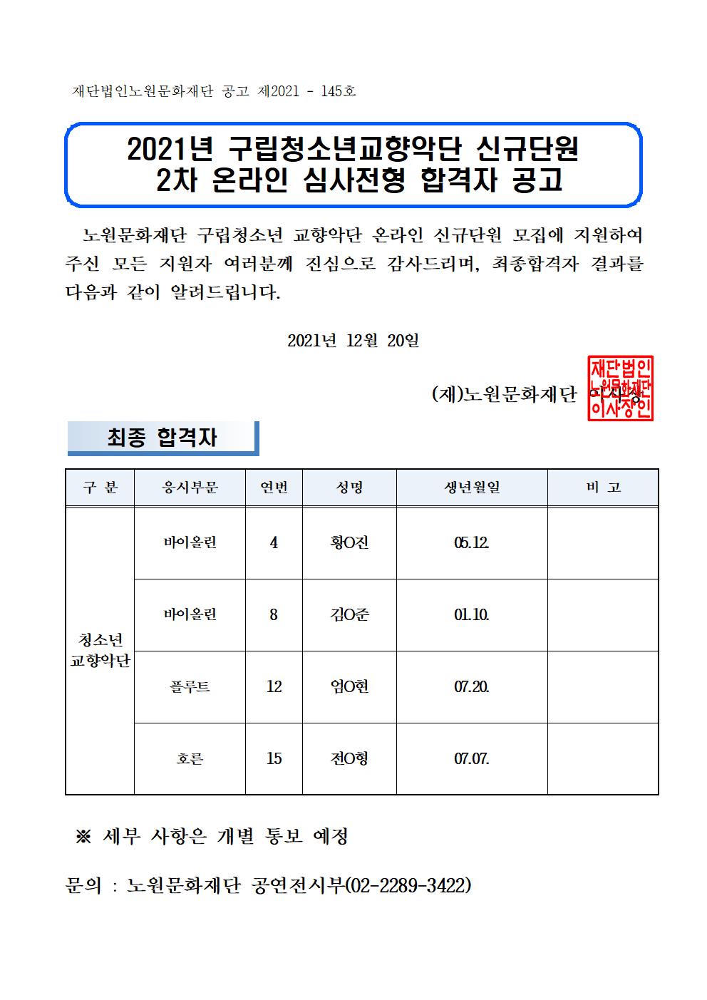 2021년 노원구립청소년교향악단 2차 신규단원 최종합격자 공고001.jpg